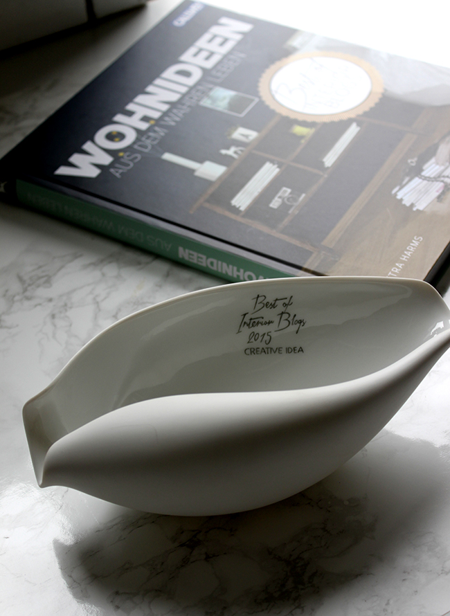 Callwey Best of Interior Blog Awards trophy and book